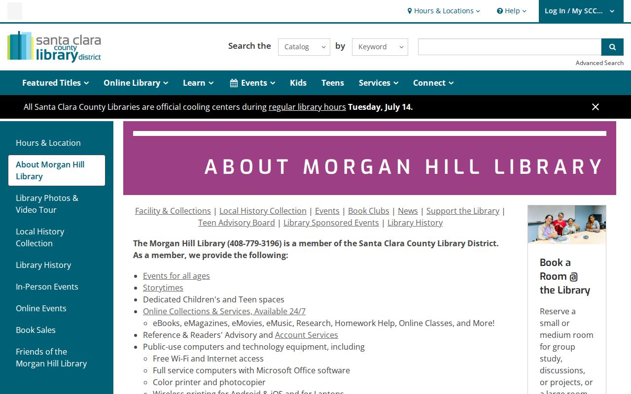 Morgan Hill people search library local history resources